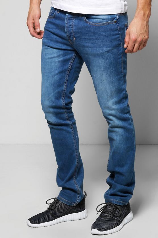 Slim Fit Dark Blue Washed Jeans